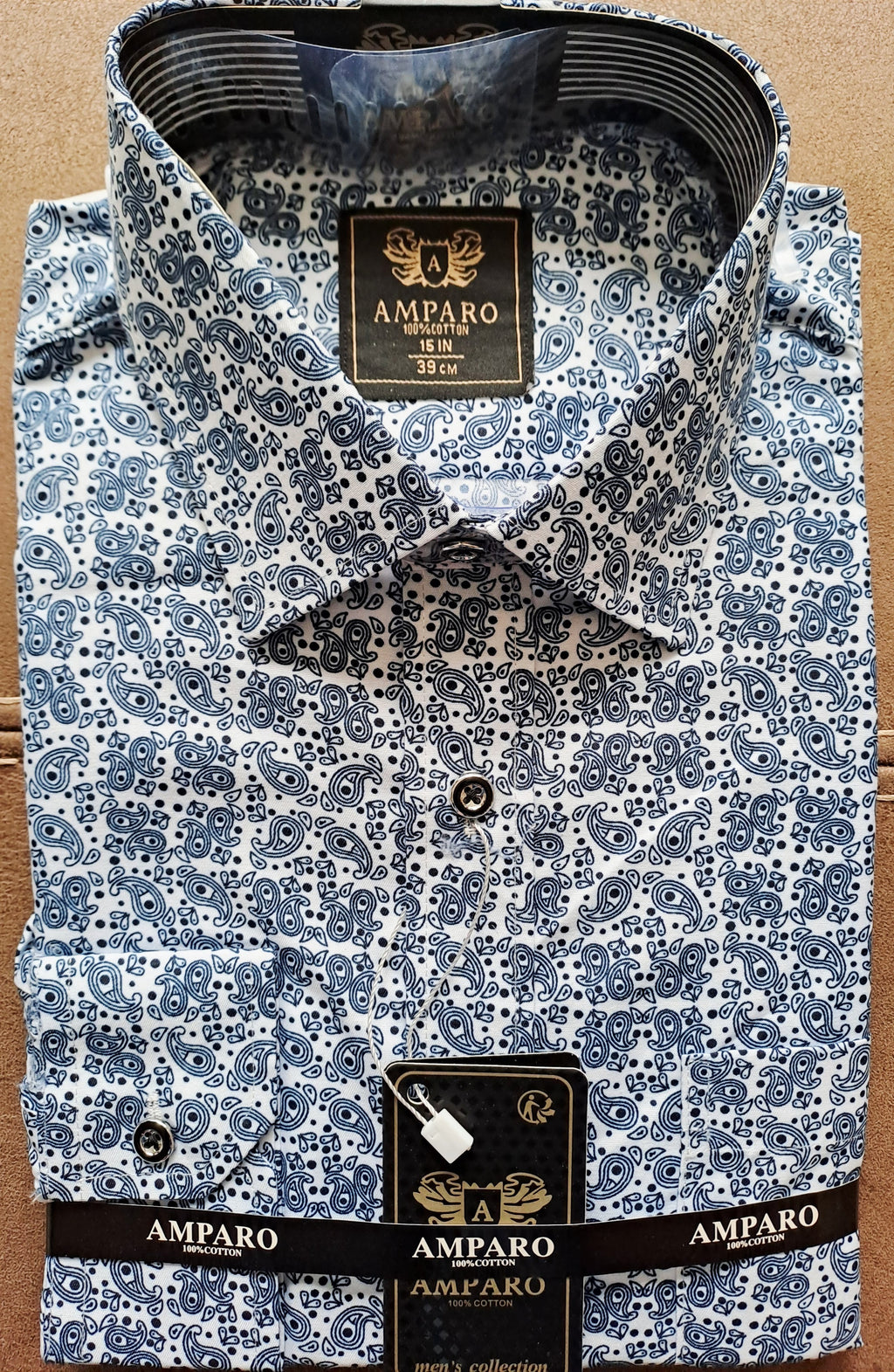 Amparo lang mouw grijs kasjmier shirt 100% katoen