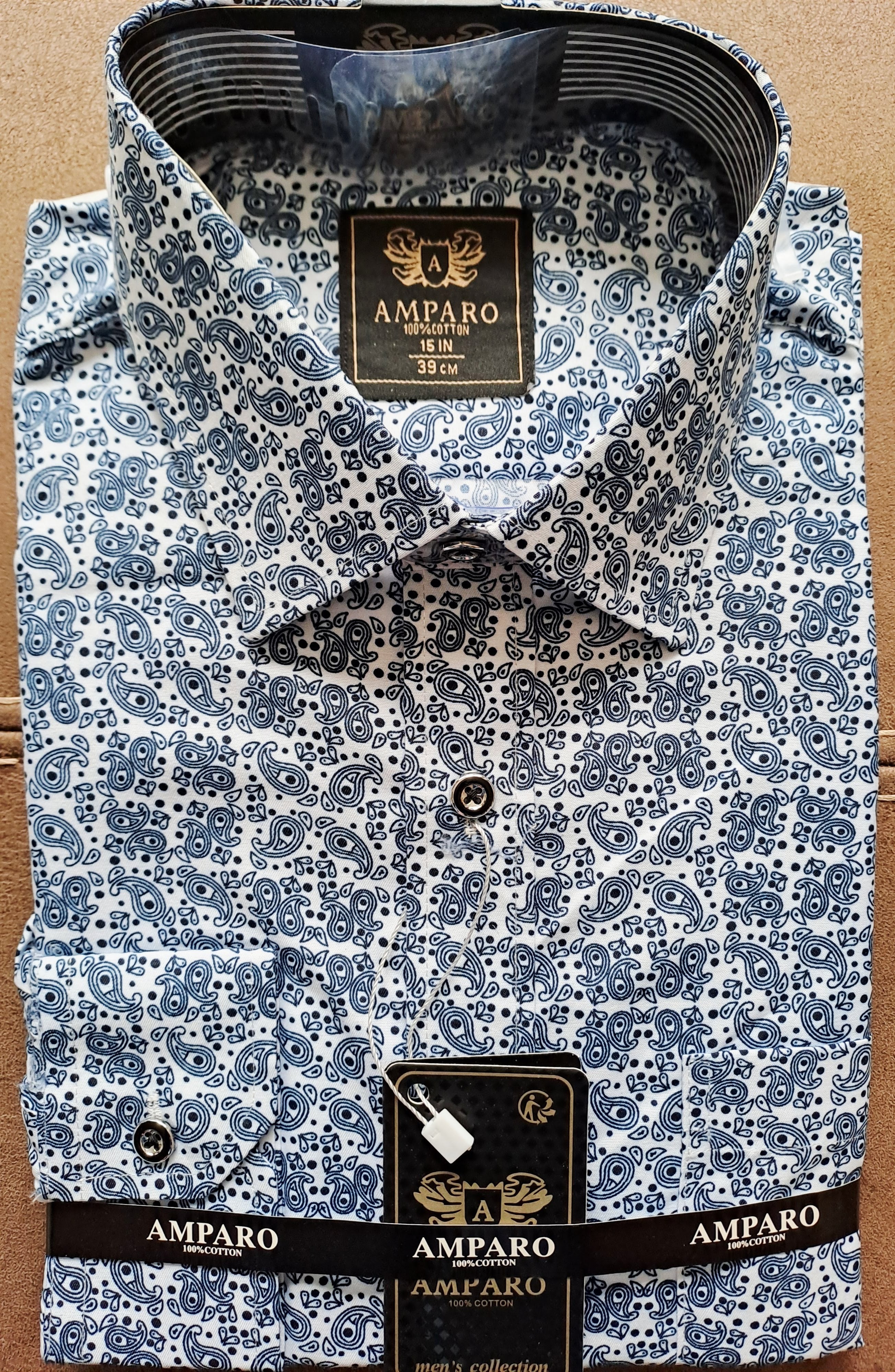 Amparo lang mouw grijs kasjmier shirt 100% katoen