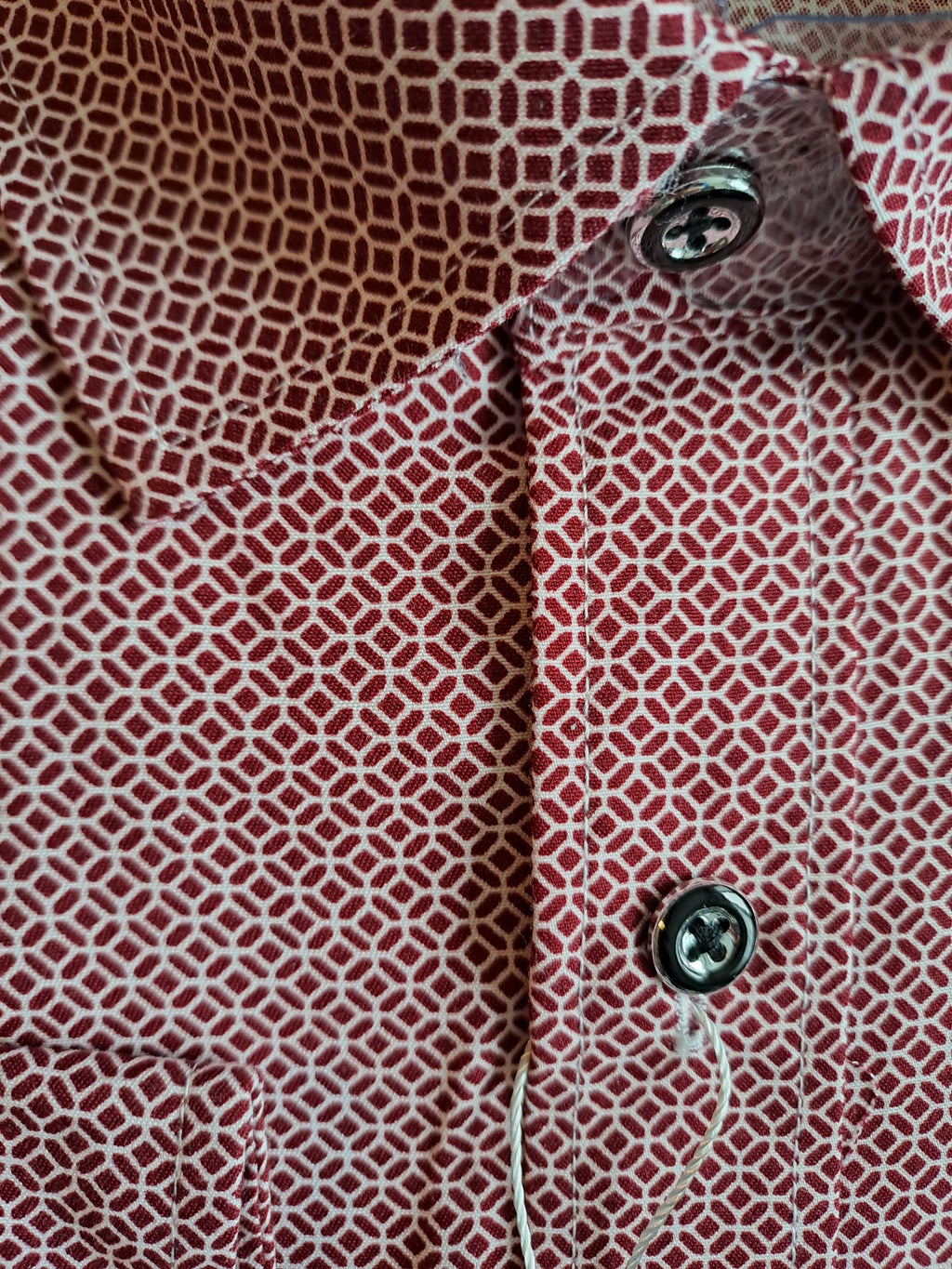 Chemise Amparo manche longue cercles bordeaux 100% coton
