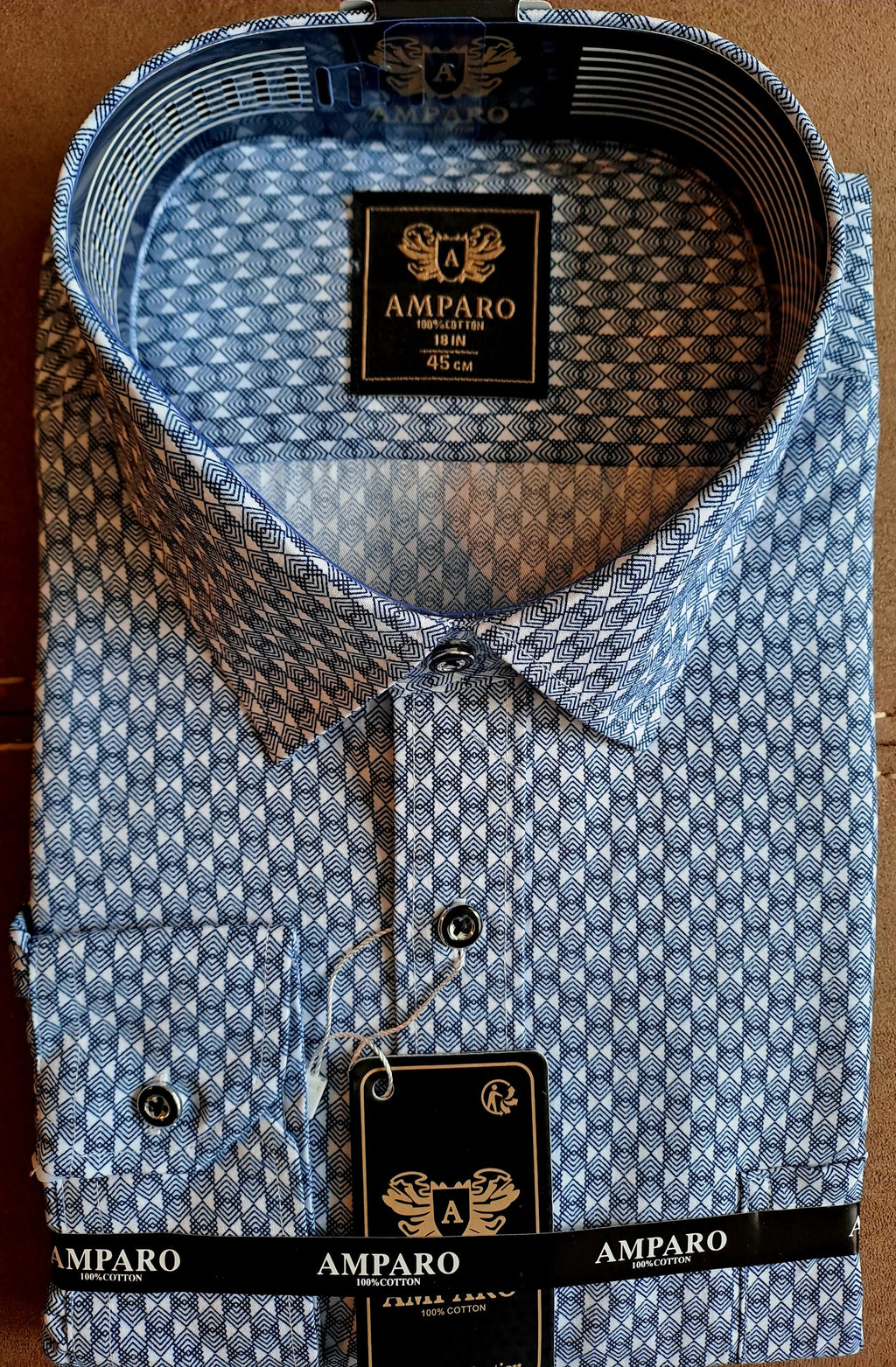 Amparo langmouw modern grijs 100% katoenen overhemd