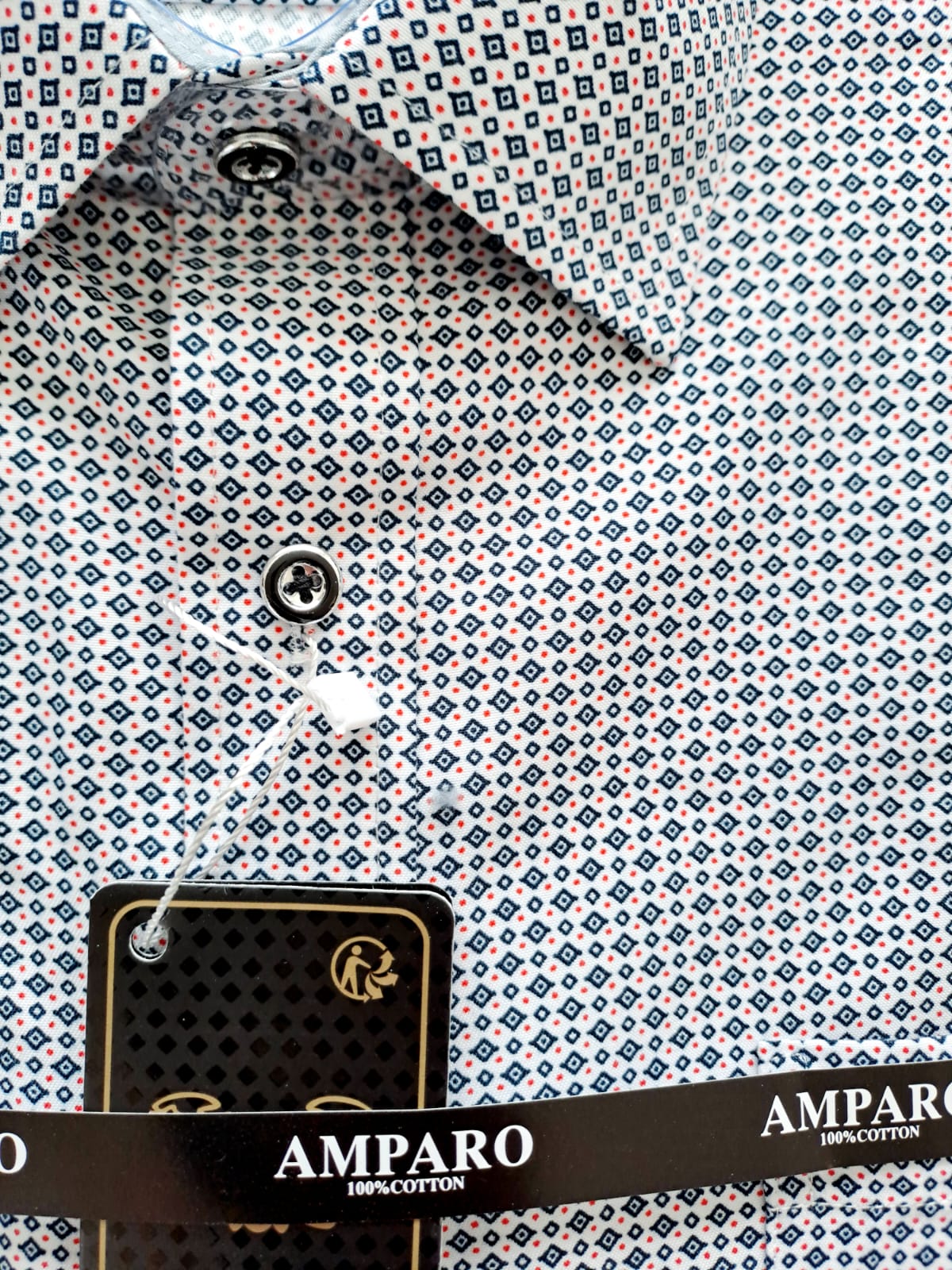 Chemise Amparo manche courte 100% coton cheks red - Chemise Belgium