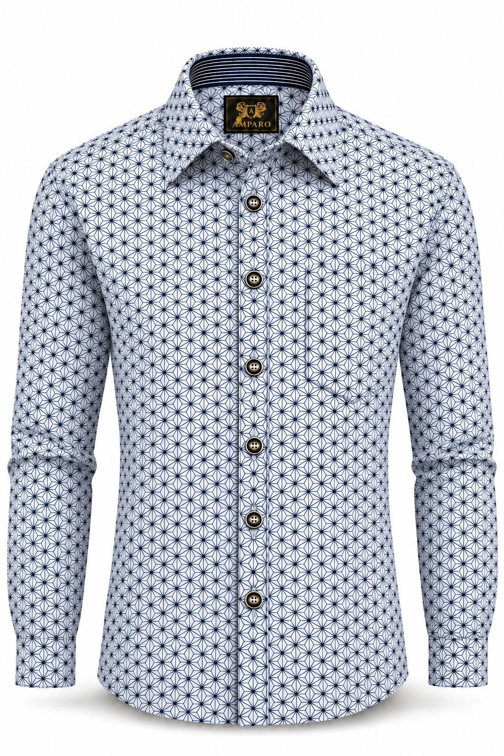 CHEMISE AMPARO MANCHE LONGUE GRISE MODERNE 100% COTON