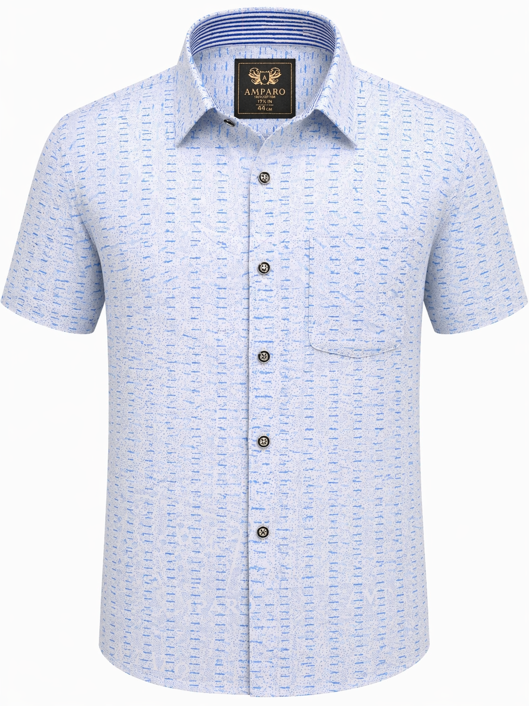 CHEMISE AMPARO MANCHE COURTE DENIM LOOK 100% COTON - Chemise Belgium