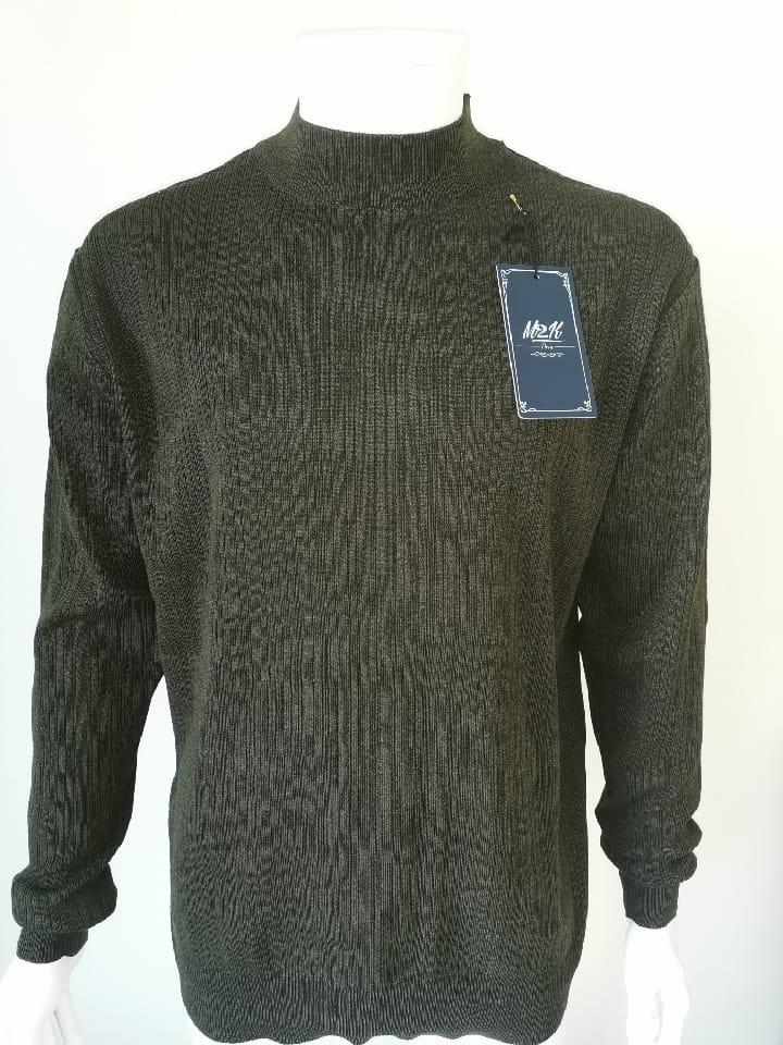 Pulls cols cheminée khaki - Chemise Belgium