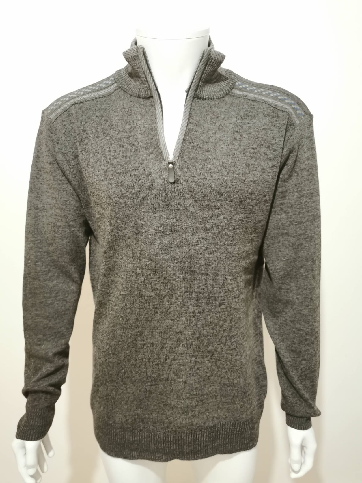 Pulls demi tirette fantaisie gris foncé - Chemise Belgium