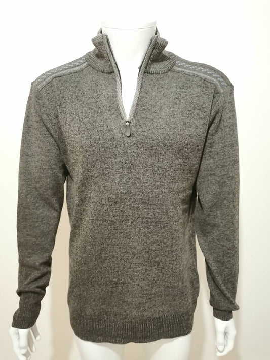 Pulls demi tirette fantaisie gris foncé - Chemise Belgium