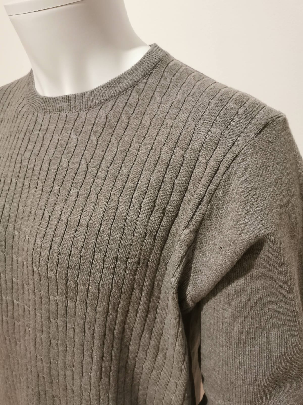 Pulls cols rond torsadés gris - Chemise Belgium