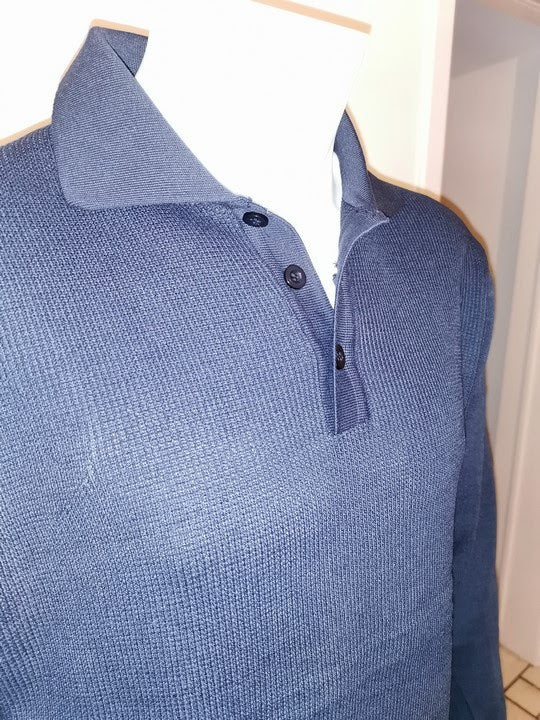 Cols polos uni bleu jeans - Chemise Belgium