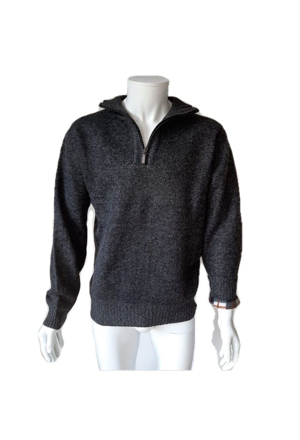 Pull demi tirette anthracite - Chemise Belgium