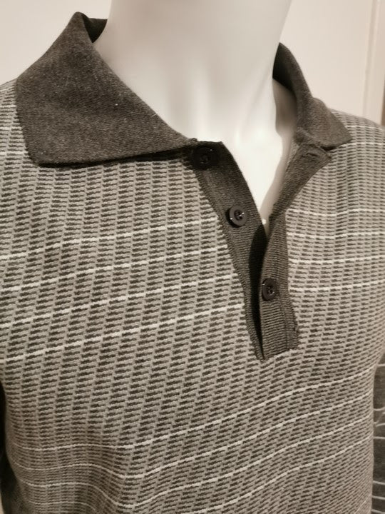 Pulls cols polos lignés gris clair - Chemise Belgium