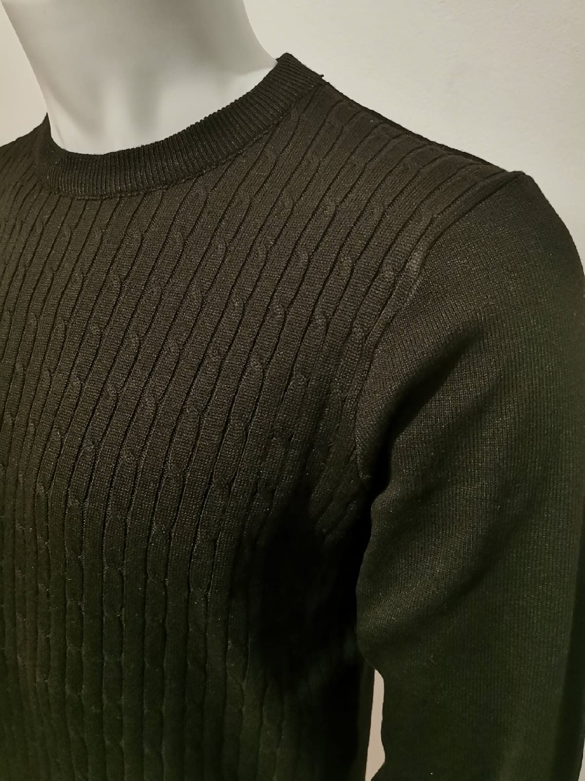 Pulls cols rond torsadés noir - Chemise Belgium