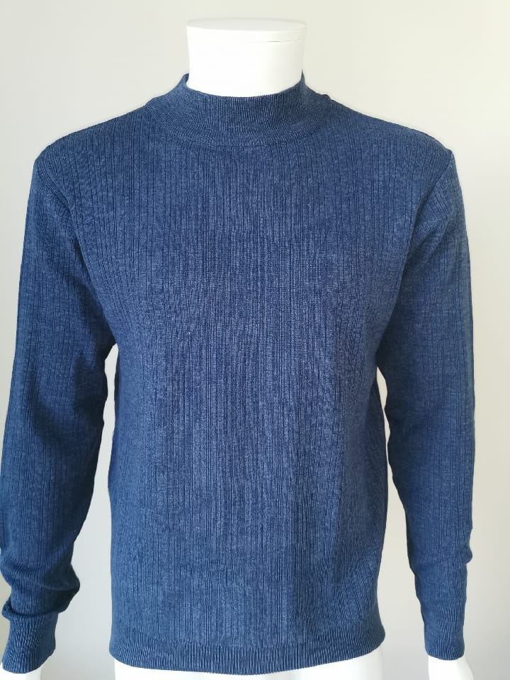 Pulls cols cheminée bleu jeans - Chemise Belgium