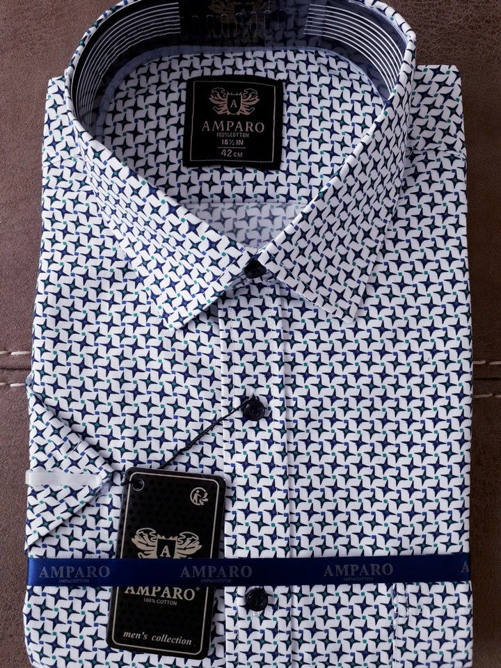 Chemise Amparo manche courte 100% coton. - Chemise Belgium