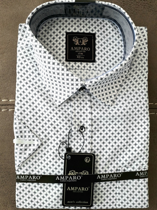 Chemise Amparo manche courte 100% coton. - Chemise Belgium