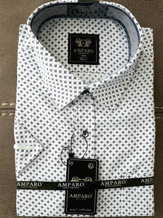 Chemise Amparo manche courte 100% coton. - Chemise Belgium