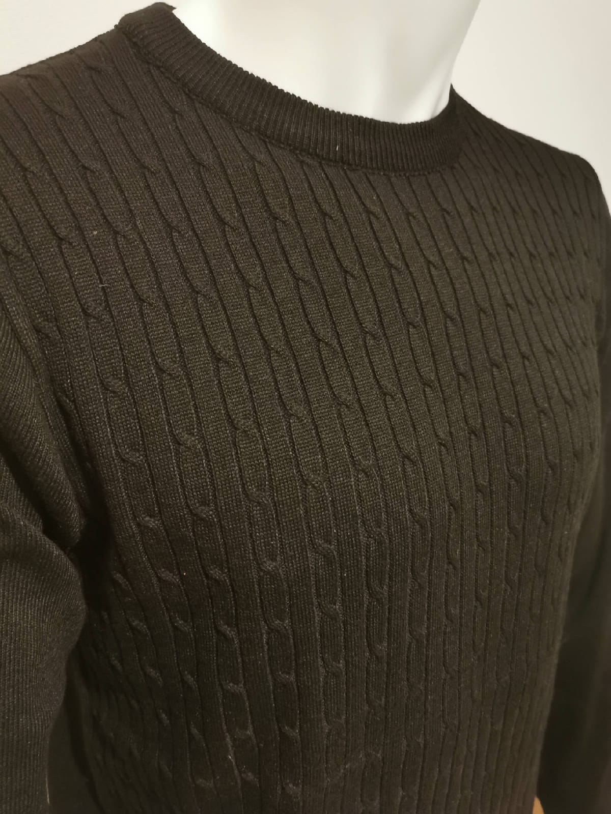 Pulls cols rond torsadés noir - Chemise Belgium