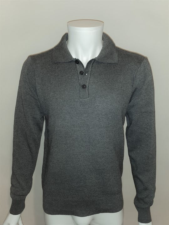 Pulls cols polos unis gris foncé - Chemise Belgium