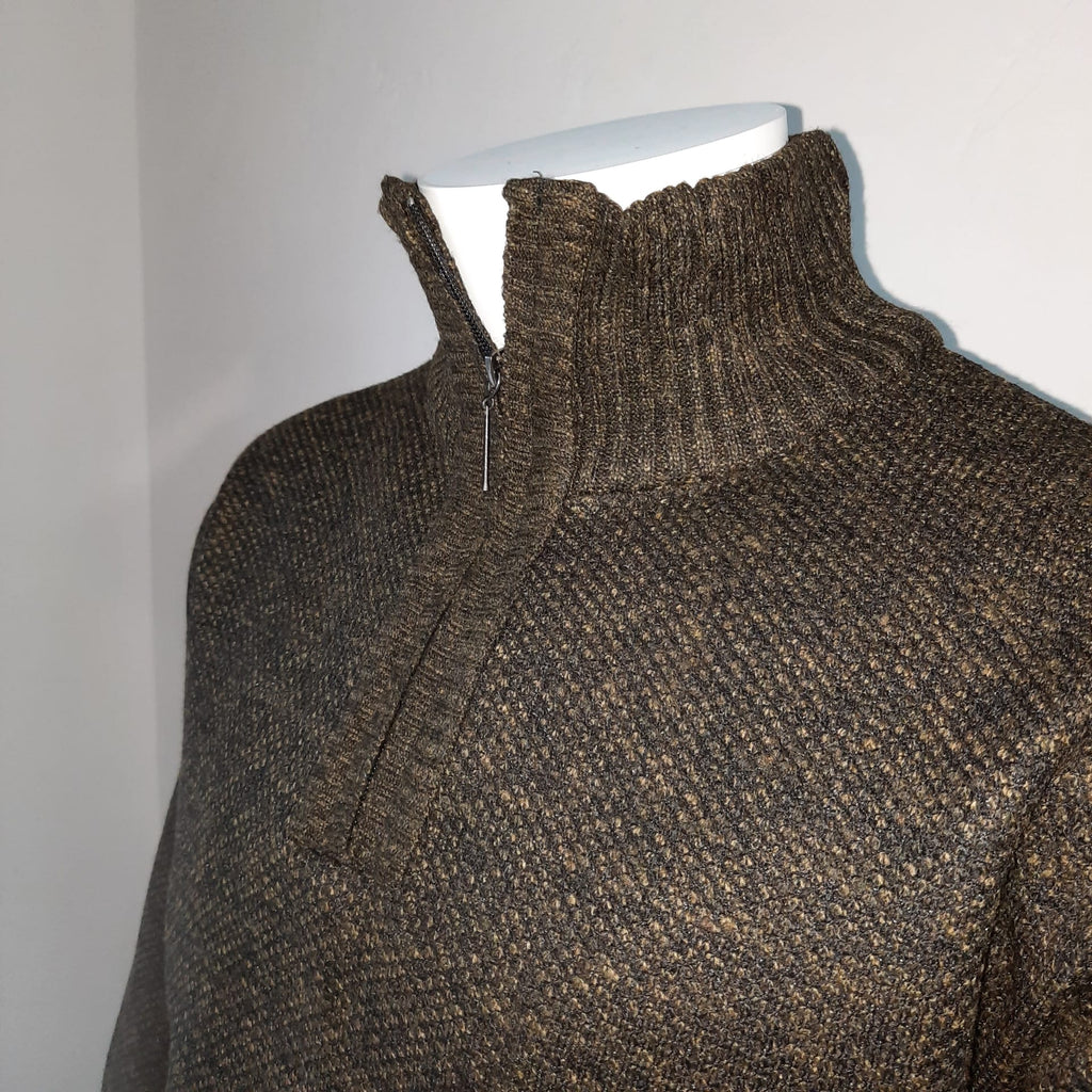 Pull demi tirette khaki - Chemise Belgium