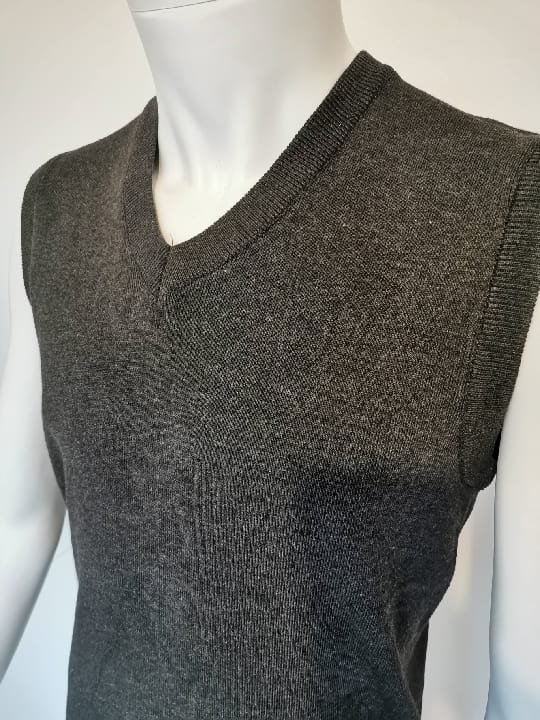 Pulls cols "V" débardeurs anthracite - Chemise Belgium