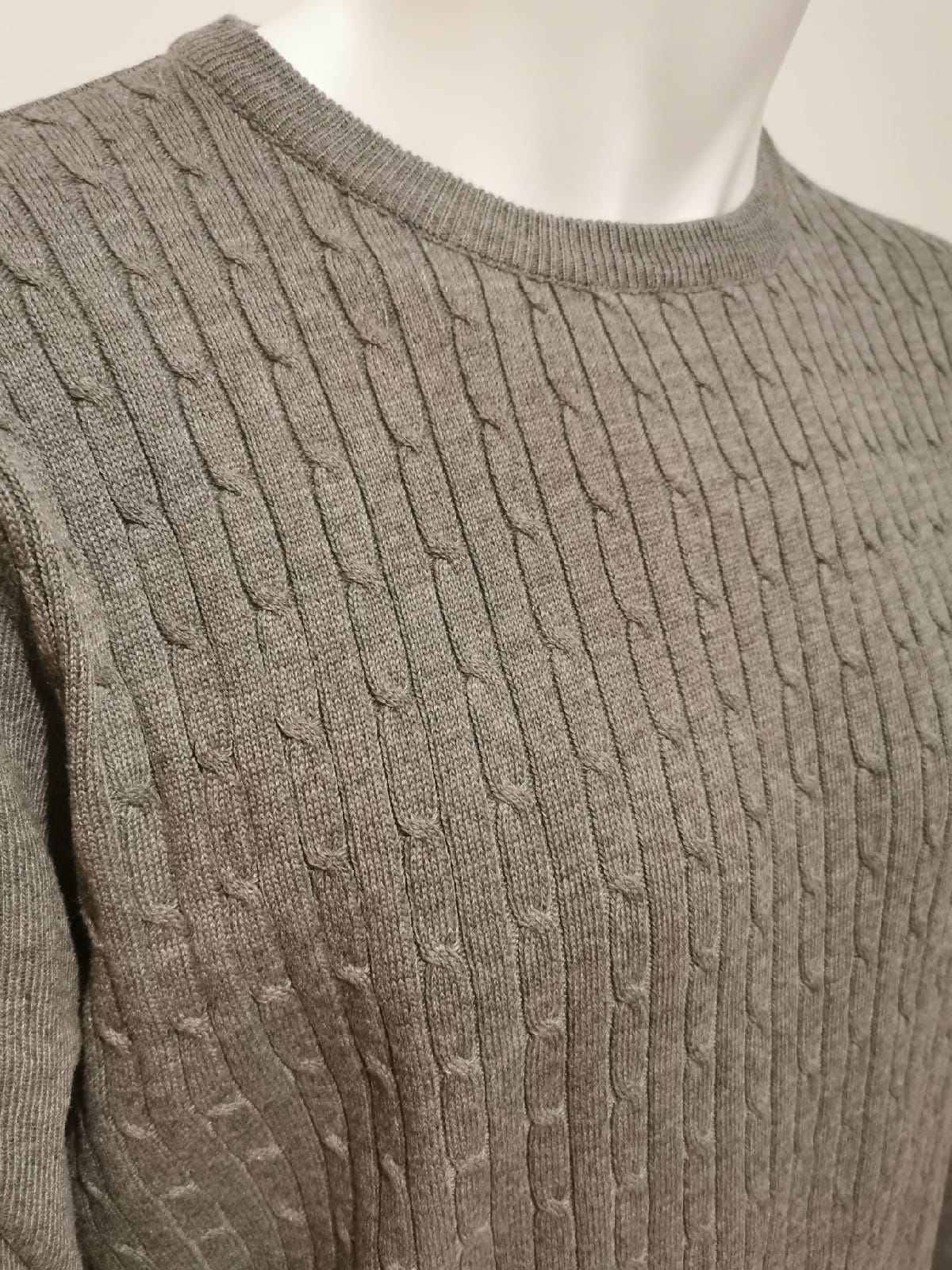 Pulls cols rond torsadés gris - Chemise Belgium