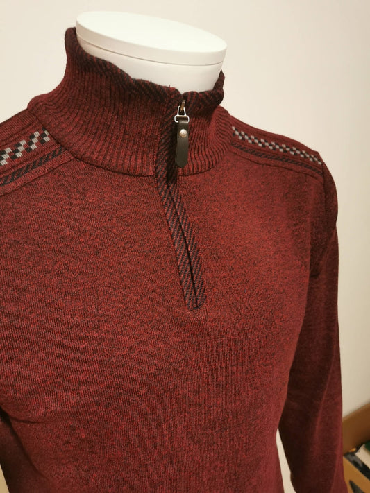 Pulls demi tirette fantaisie bordeaux - Chemise Belgium
