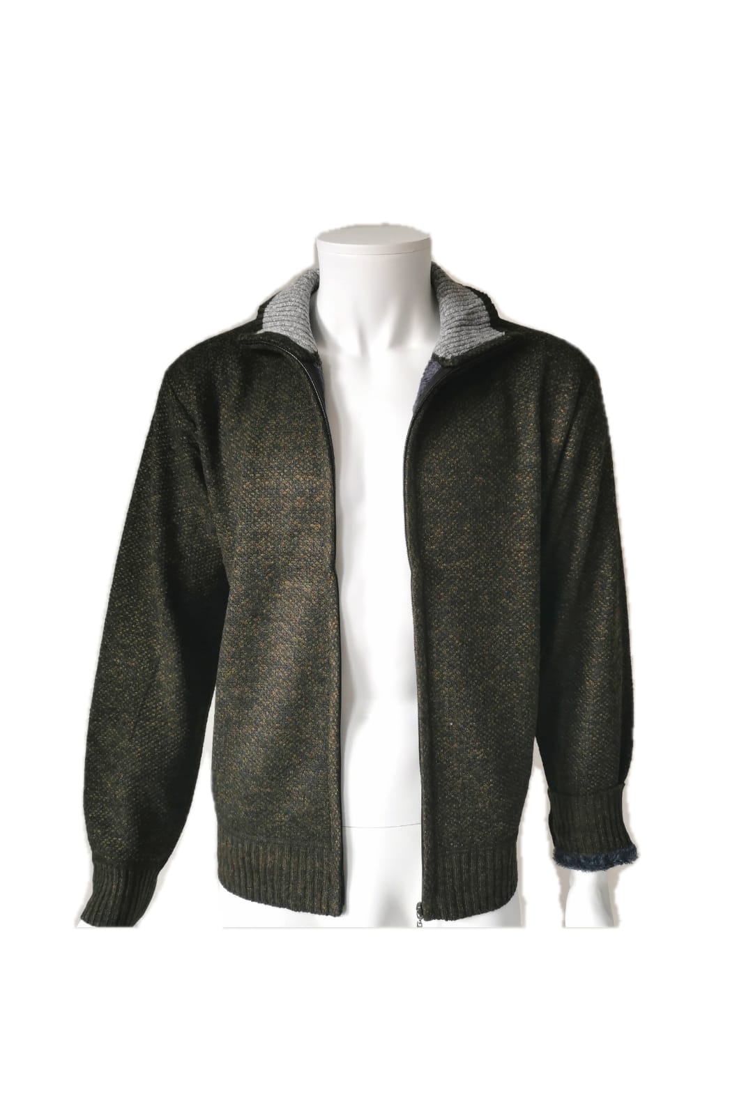Gillet khaki doublé en velour à l'intérieur - Chemise Belgium