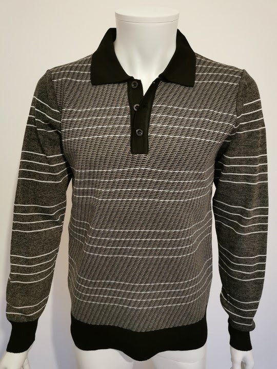 Pulls cols polos lignés noir - Chemise Belgium
