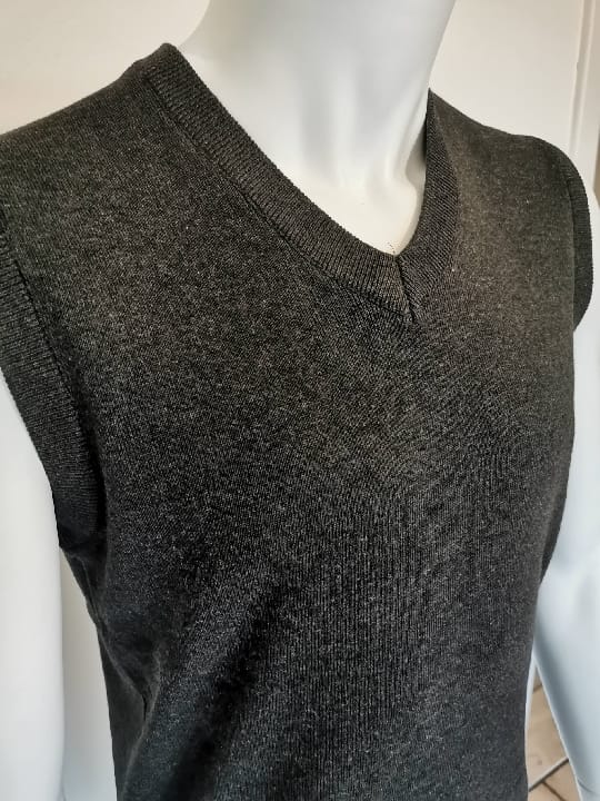 Pulls cols "V" débardeurs anthracite - Chemise Belgium