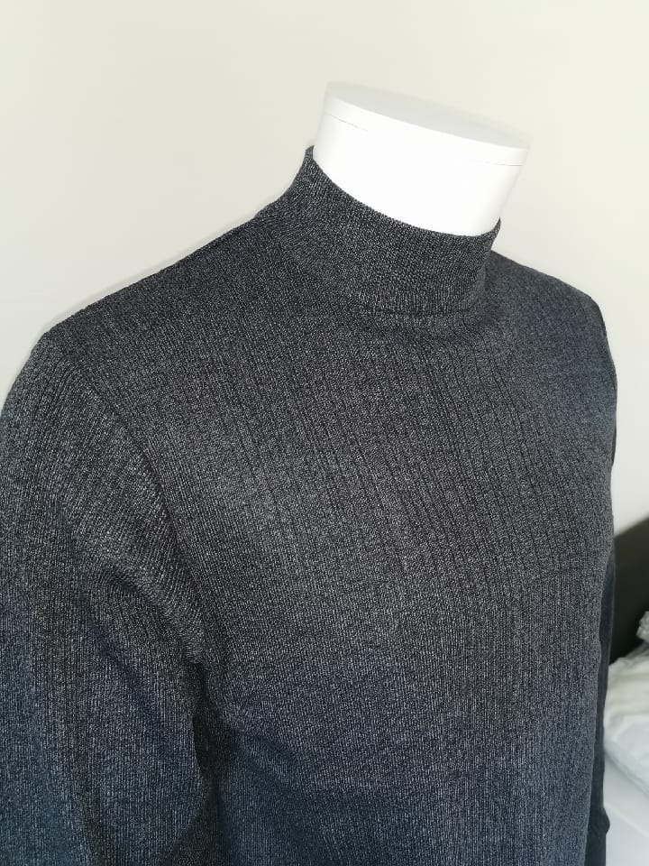 Pulls cols cheminée bleu gris - Chemise Belgium
