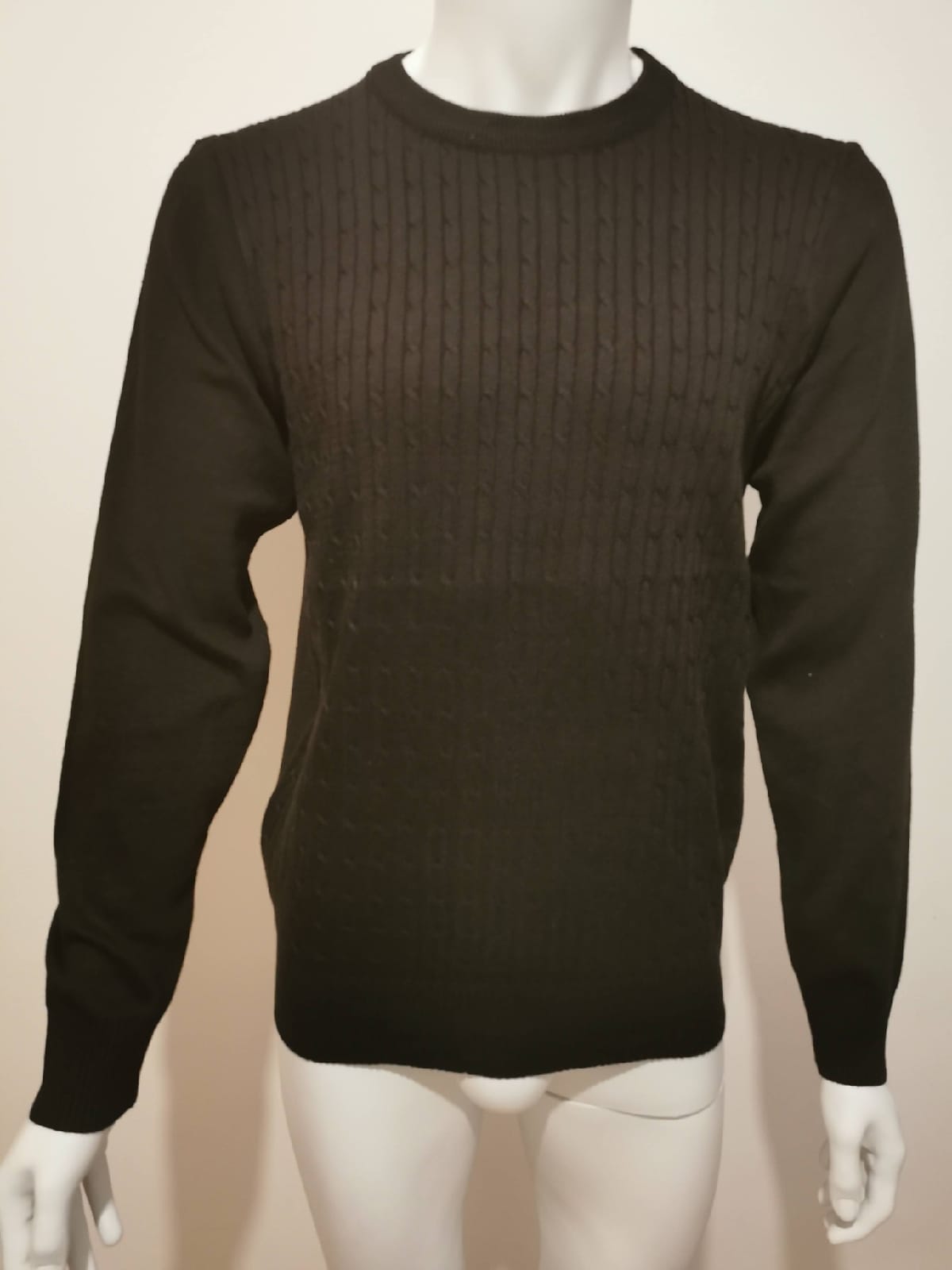 Pulls cols rond torsadés noir - Chemise Belgium
