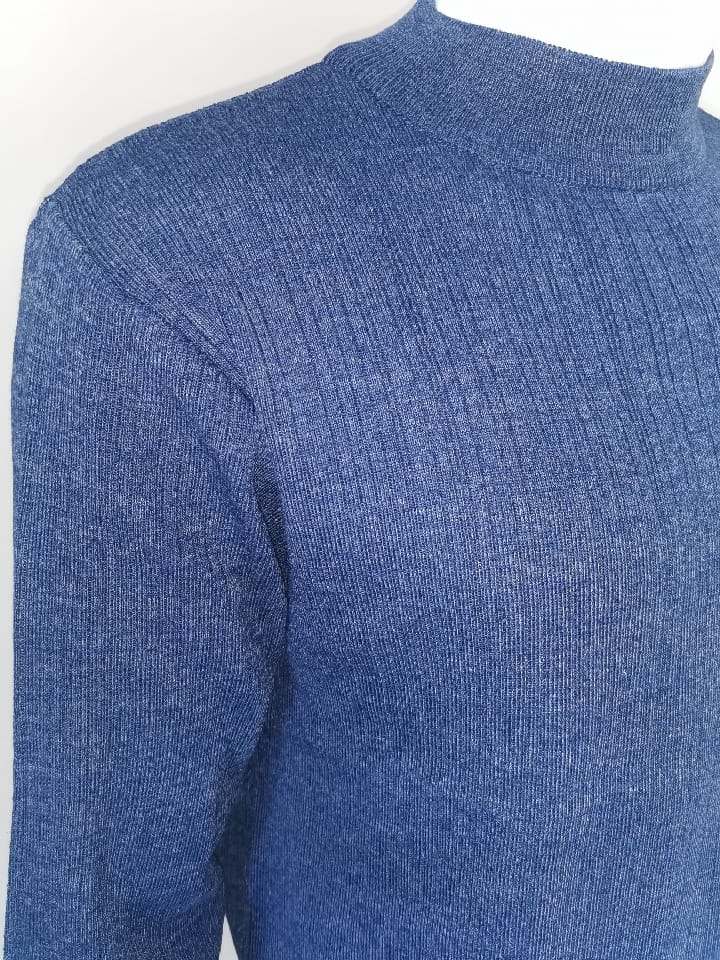 Pulls cols cheminée bleu jeans - Chemise Belgium