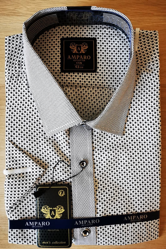 Chemise Amparo manche courte gris clair 100% Cotton - Chemise Belgium